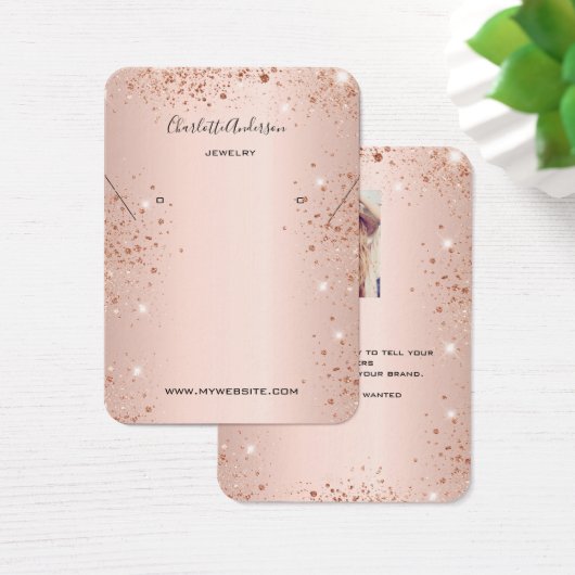 Rose Gold Ohrring Foto Glitzer-Grafikkarte (Schreibtisch)