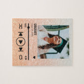 Rose Gold Ombre Abschluss Foto Song Playlist Puzzle (Horizontal)