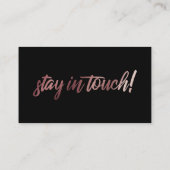 Rose Gold Ombre auf der schwarzen "We ve Moved"-Ka Visitenkarte (Rückseite)