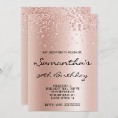 Rose Gold Ombre Foil Confetti Glitzer Einladung (Vorne/Hinten)