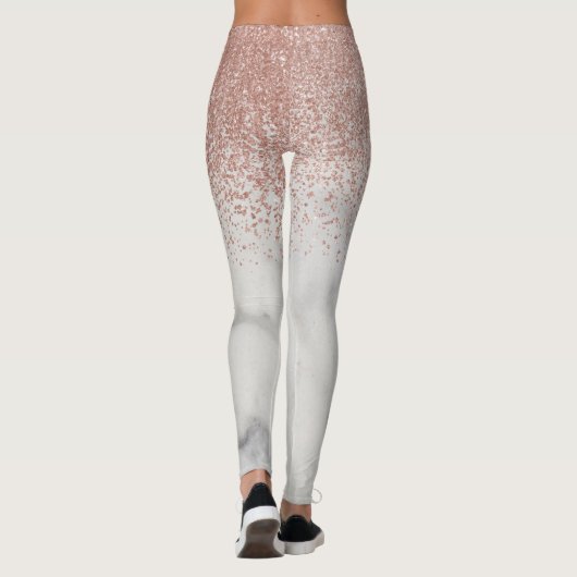 Rose Gold Ombre Glitzer Fading Marble trendy Leggings (Rückseite)