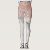 Rose Gold Ombre Glitzer Fading Marble trendy Leggings (Vorderseite)