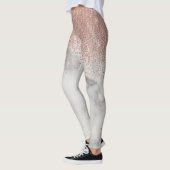 Rose Gold Ombre Glitzer Fading Marble trendy Leggings (Links)