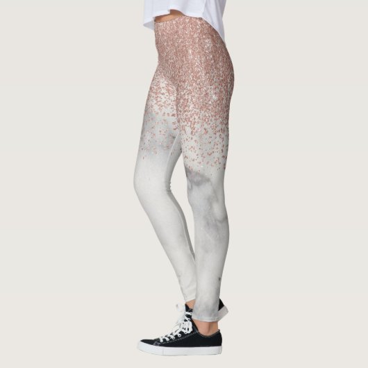 Rose Gold Ombre Glitzer Fading Marble trendy Leggings (Links)