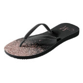 Rose Gold Ombre Glitzer Sparkle Monogram Badesandalen (Schrägansicht)