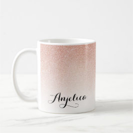 Rose Gold Ombre Imitats Glitzer Name Rosa Kaffee T Kaffeetasse