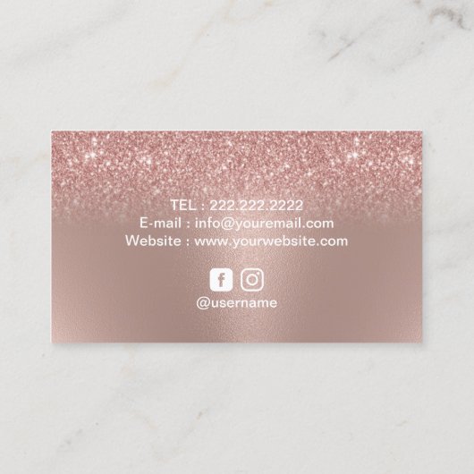 Rose Gold Ombre Music Vocalist Songwriter Visitenkarte (Rückseite)