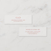 Rose Gold Ophthalmologe Eyeglasses Mini Visitenkarte (Vorne/Hinten)