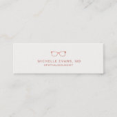 Rose Gold Ophthalmologe Eyeglasses Mini Visitenkarte (Vorderseite)