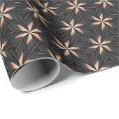 Rose Gold Opulence Geometric Black Elegance Design Geschenkpapier (Rolleneckpunkt)