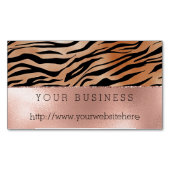 Rose Gold Orange Black Tiger Print Magnetische Visitenkarte (Vorderseite)