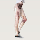 Rose Gold Orchid Word Cloud Embedded Foto Leggings (Rechts)