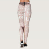 Rose Gold Orchid Word Cloud Embedded Foto Leggings (Rückseite)