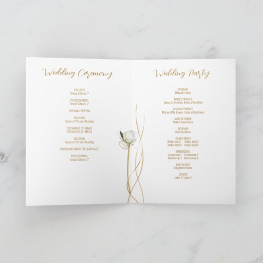Rose Gold Organic Floral Wedding Program Programm (Innenseite)