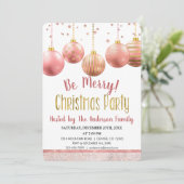 Rose Gold Ornament Weihnachtsfest Abendessen Party Einladung (Stehend Vorderseite)