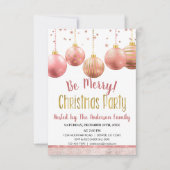 Rose Gold Ornament Weihnachtsfest Abendessen Party Einladung (Vorderseite)