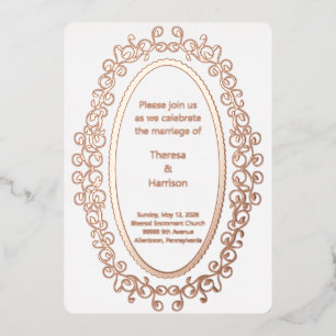 Rose Gold Oval Picture Frame Einladung