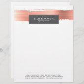 Rose Gold Paint Brush Lethead Briefkopf (Vorne/Hinten)