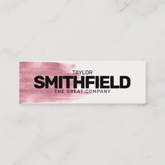 Rose Gold Paint Simple Modern Type Mini Visitenkarte (Vorderseite)