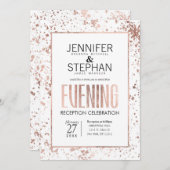 Rose Gold Paint Spritzer Abend Empfang Einladung (Vorne/Hinten)