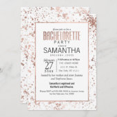 Rose Gold Paint Spritzers Junggeselinnen-Abschied Einladung (Vorne/Hinten)