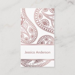 Rose Gold Paisley Trio Muster auf editierbarem Wei Visitenkarte