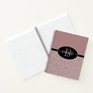 Rose Gold Paisley und Black Spiral Notebook Notizblock