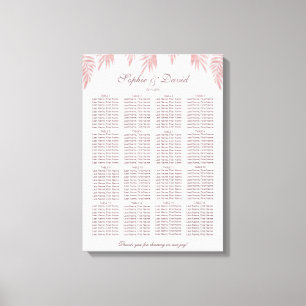 Rose Gold Palm Blätter Hochzeitskarte Leinwanddruck