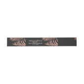 Rose Gold Palm Tree Fronds Black Modern Wedding Einladungsbanderole (Flach)