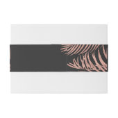 Rose Gold Palm Tree Fronds Black Modern Wedding Einladungsbanderole (Rückseitenbeispiel)