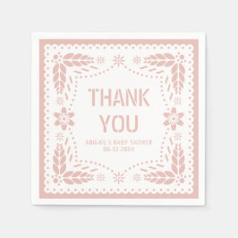 Rose gold papel picado Danke Baby Girl Dusche Serviette