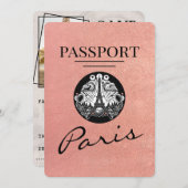 Rose Gold Paris Pass Save the Date (Vorne/Hinten)