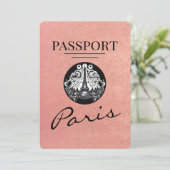 Rose Gold Paris Pass Save the Date (Stehend Vorderseite)