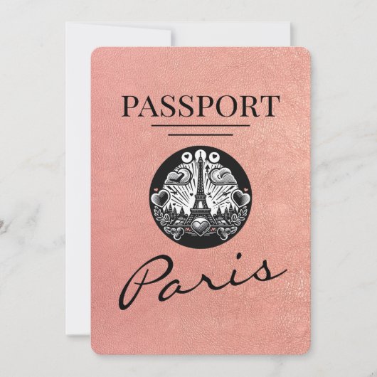 Rose Gold Paris Pass Save the Date (Vorderseite)