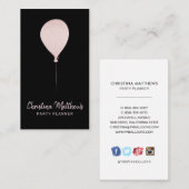 Rose Gold Party Ballon Visitenkarte (Vorne/Hinten)