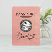 Rose Gold - Passport der Dominikanischen Republik Save The Date (Stehend Vorderseite)