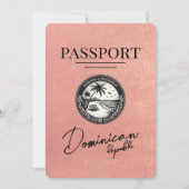 Rose Gold - Passport der Dominikanischen Republik Save The Date (Vorderseite)
