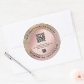 Rose Gold Pastel Glitzer Danke QR Code Runder Aufkleber (Umschlag)
