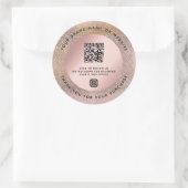 Rose Gold Pastel Glitzer Danke QR Code Runder Aufkleber (Tasche)