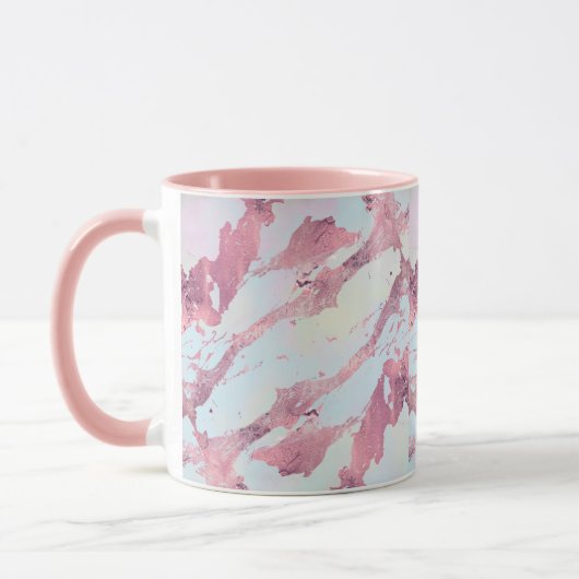 Rose Gold Pastel-Marmor-Muster Tasse (Links)