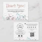 *~* ROSE GOLD Pastel QR Logo DANK IHNEN AP8 Begleitkarte (Vorne/Hinten)