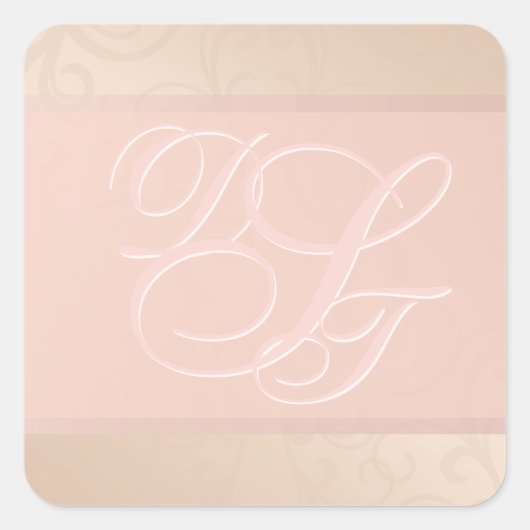 Rose Gold Pattern Monogram Stickers (Vorderseite)