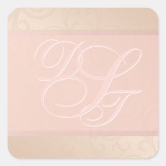 Rose Gold Pattern Monogram Stickers