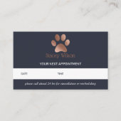Rose Gold-Paw-Logo-Anruferkarte Visitenkarte (Vorderseite)