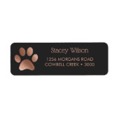 Rose-Gold-Paw-Print-Logo auf Steinkohle (Vorne)