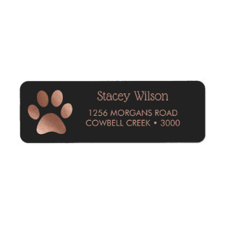 Rose-Gold-Paw-Print-Logo auf Steinkohle