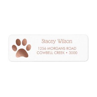 Rose-Gold-Paw-Print-Logo auf Weiß
