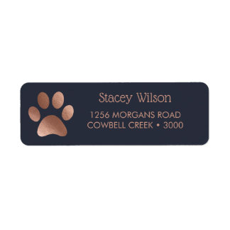 Rose-Gold-Paw-Printlogos für eine große Marine