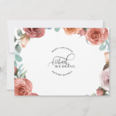 Rose Gold Peach floral Online Virtual Wedding Einladung (Rückseite)