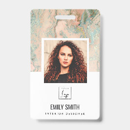 ROSE GOLD PEACH GREEN EMPLOYEE FOTO BAR CODE NAME AUSWEIS